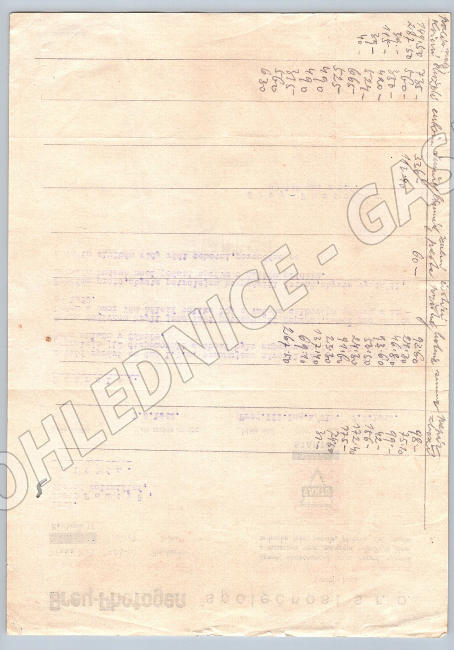 Stary firemni dokument Brey-Photogen FANTOG Praha 1943 (F166)