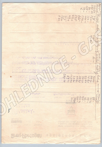 Stary firemni dokument Brey-Photogen FANTOG Praha 1943 (F166)