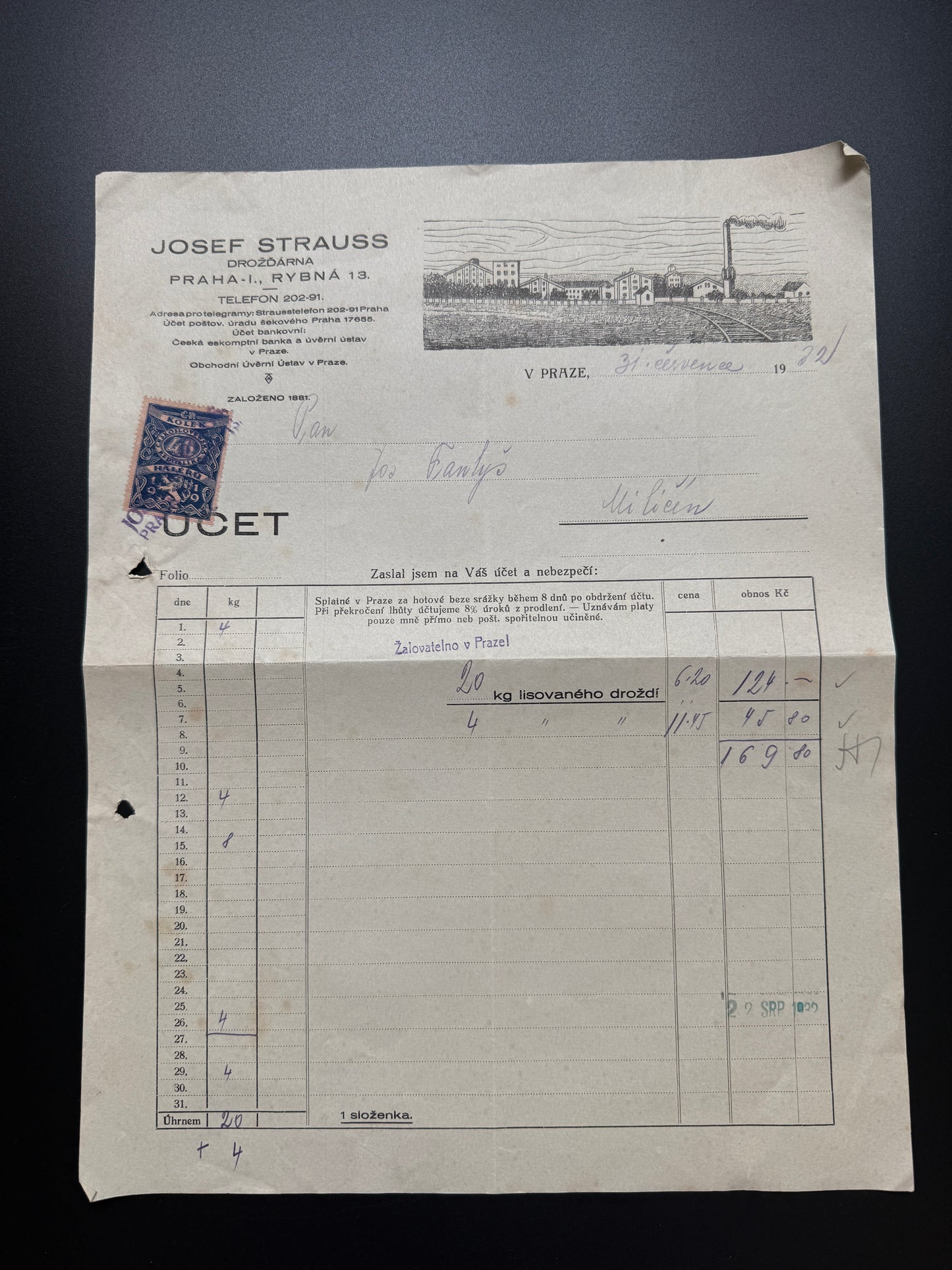 Stary ucet Josef Strauss, pradelna, Praha, 1928 (F178)