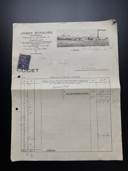 Stary ucet Josef Strauss, pradelna, Praha, 1928 (F178)