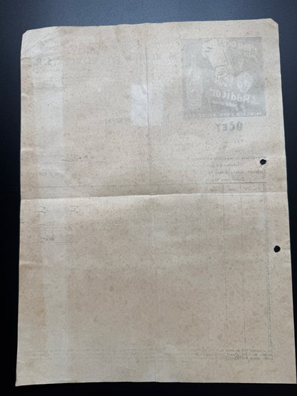 Stary účet M. Klein & Syn Votice 1937 s kolkem (F185)