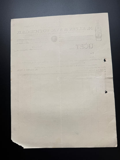 Stary ucet M. Klein & Syn, Votice, 1933, s kolkem (F186)