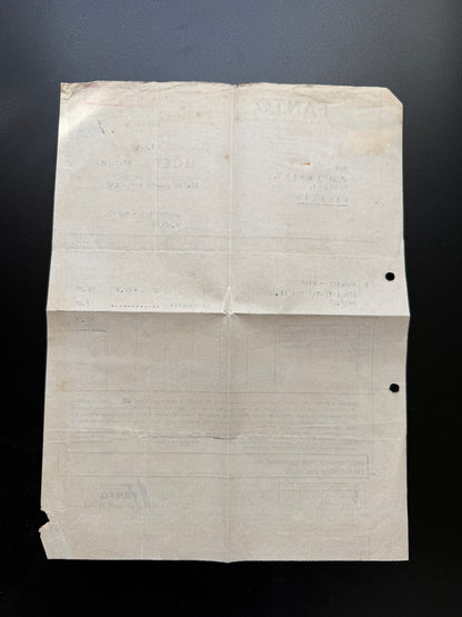 Stary účet FANTO obchodní akciová společnost Miličín 1943 (F215)