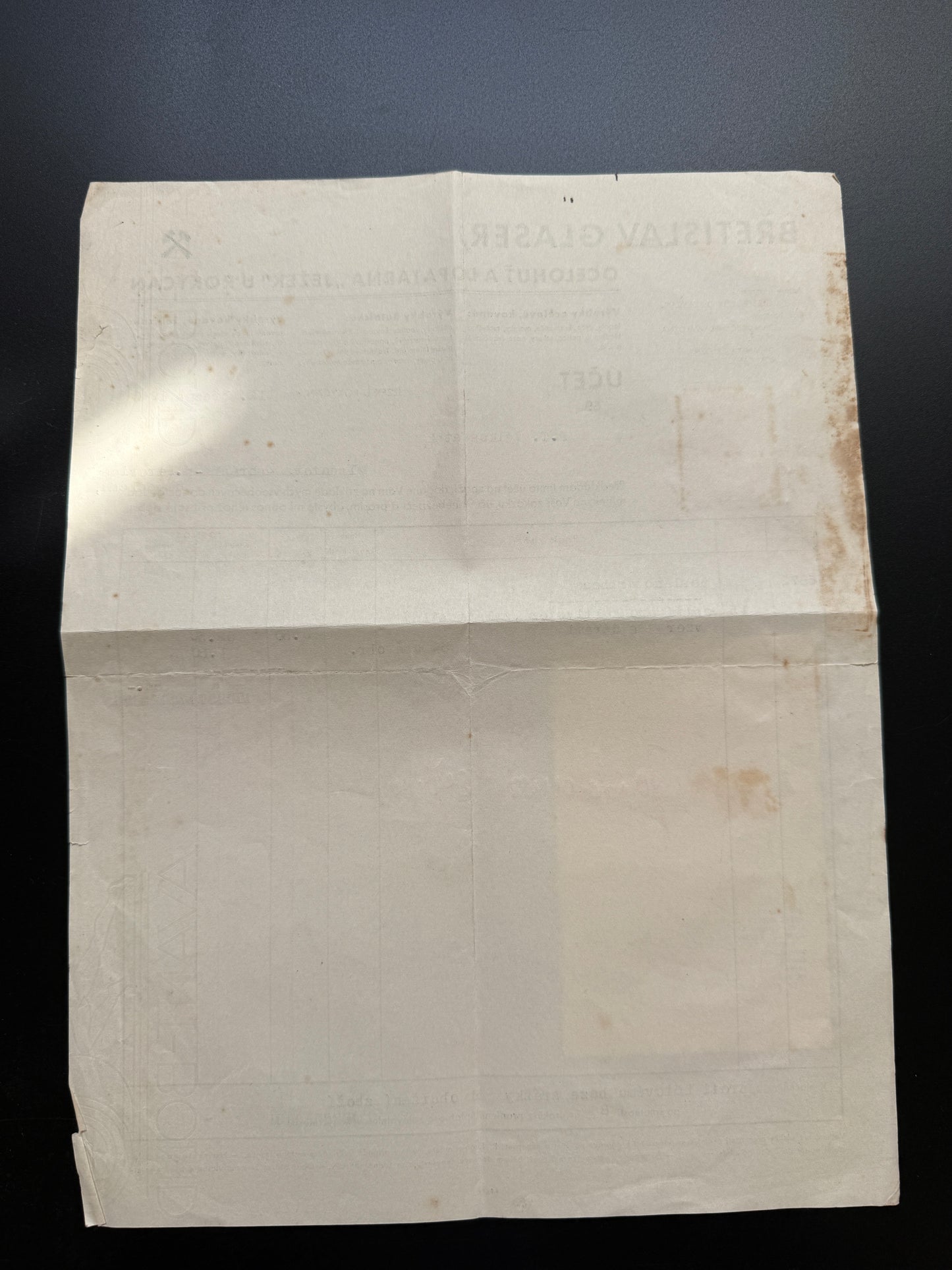 Stary ucet B. Glaser, Ocelohut Jezek Rokycany, 1940 (F220)