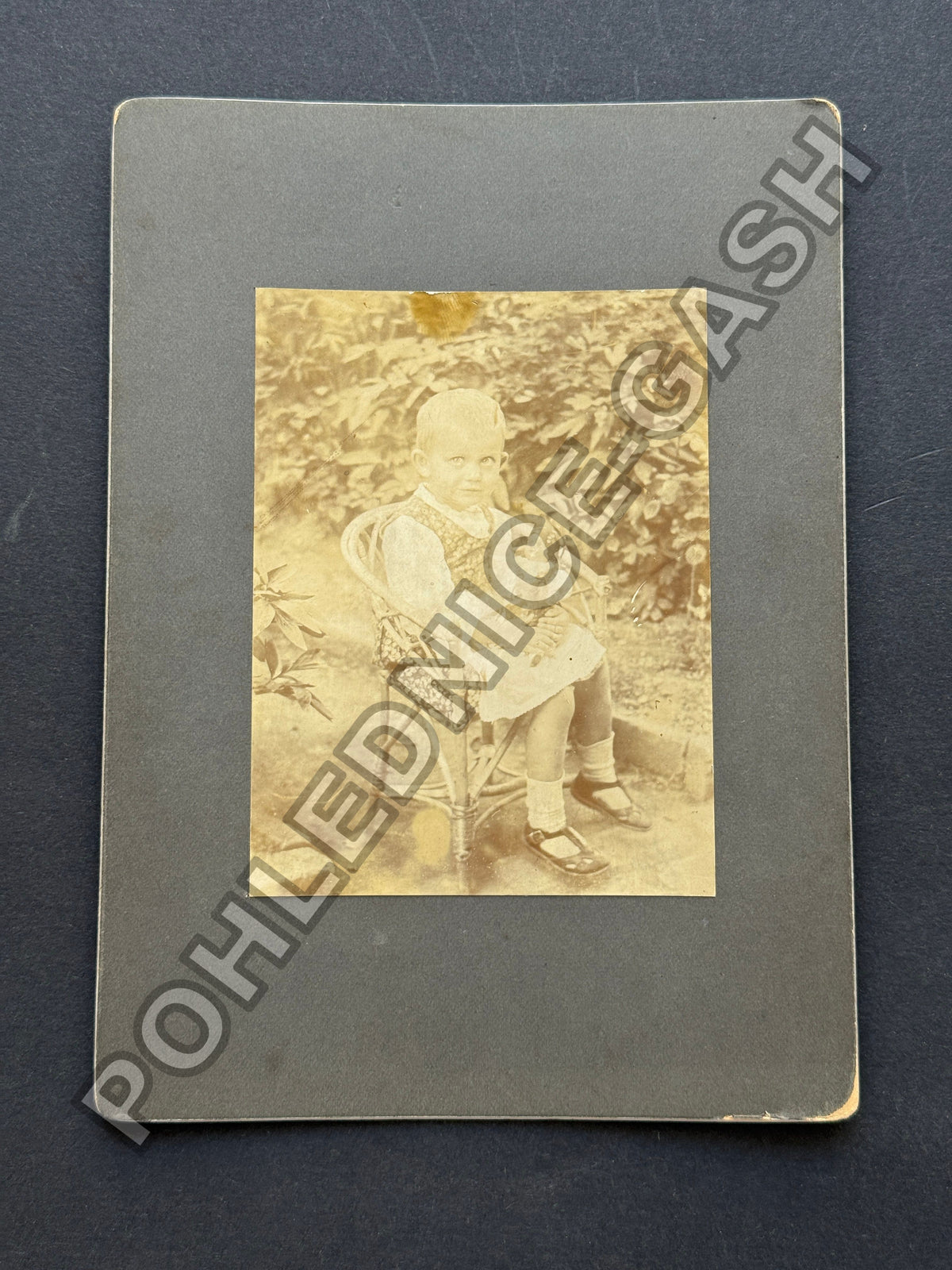 Stará fotografie dítě v proutěném křesle (BM26972)