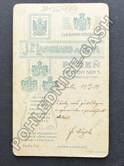 Stará fotografie Plzeň portrét muže s brýlemi 1909 (BM26999)