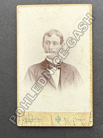 Stará fotografie Praha Mariánské Lázně muž s knírem (BM27006)