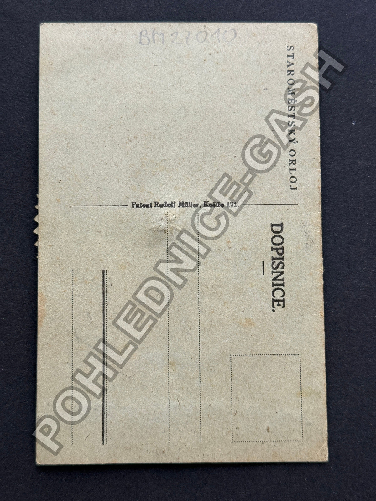 Pohlednice Staroměstský orloj Patent Rudolf Müller (BM27010)