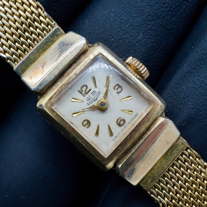 HODINKY GUB Glashütte Made in Germany zlatý tah (SE134)