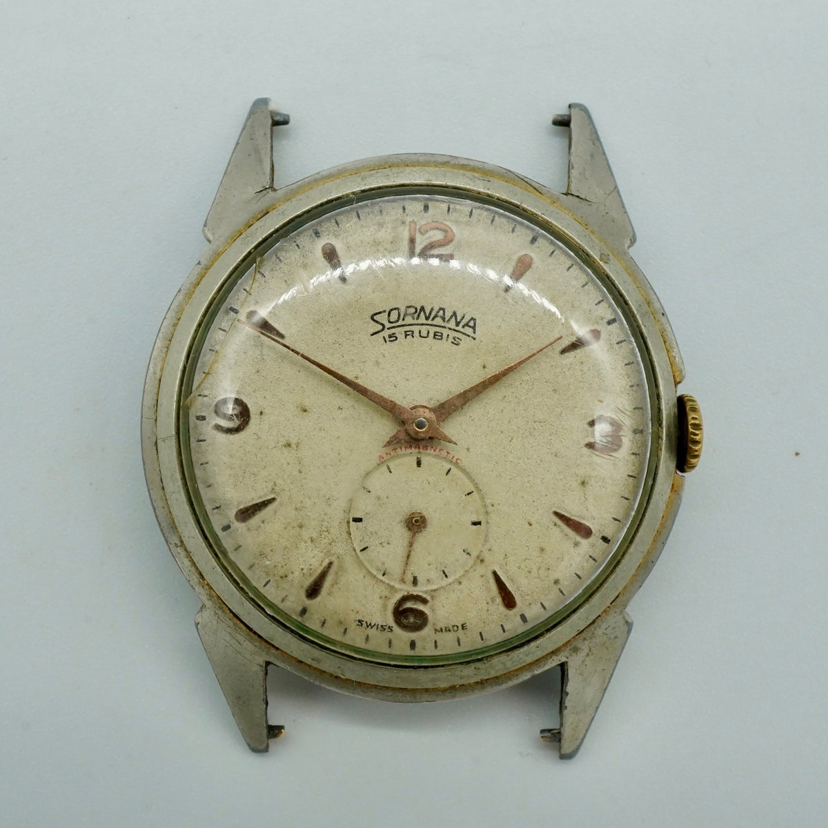 Hodinky Sornana 15 rubis Antimagnetic swiss made nefunkční (SE138)