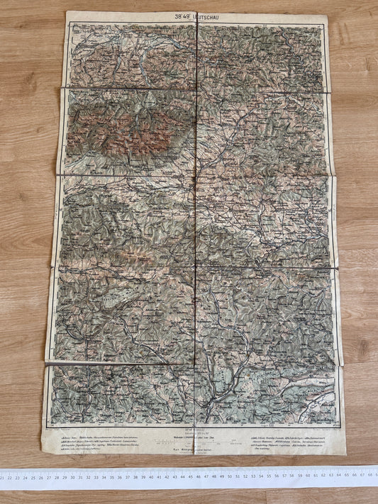 Starý Stará vojenská mapa Leutschau Slovensko 1:200 000 K.u.K. (BM175)