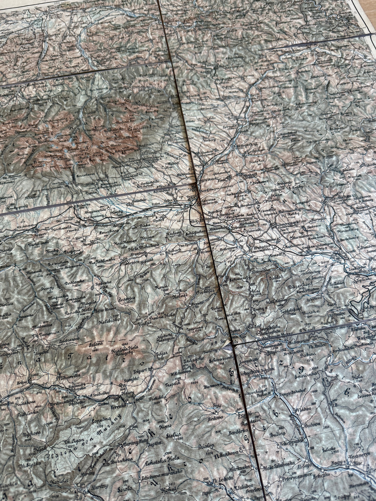 Starý Stará vojenská mapa Leutschau Slovensko 1:200 000 K.u.K. (BM175)
