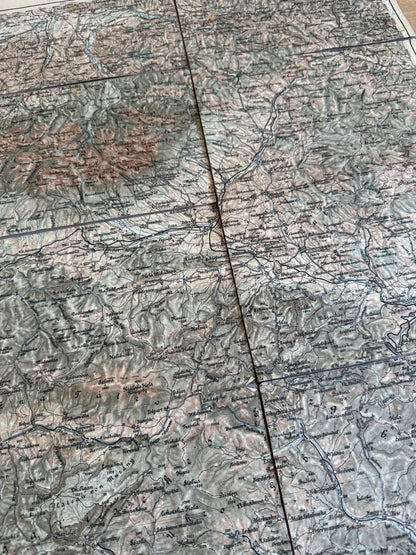 Starý Stará vojenská mapa Leutschau Slovensko 1:200 000 K.u.K. (BM175)