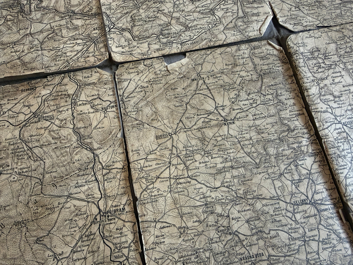 Starý Mapa vojenská Čechy a Morava 12 listů (BM181)