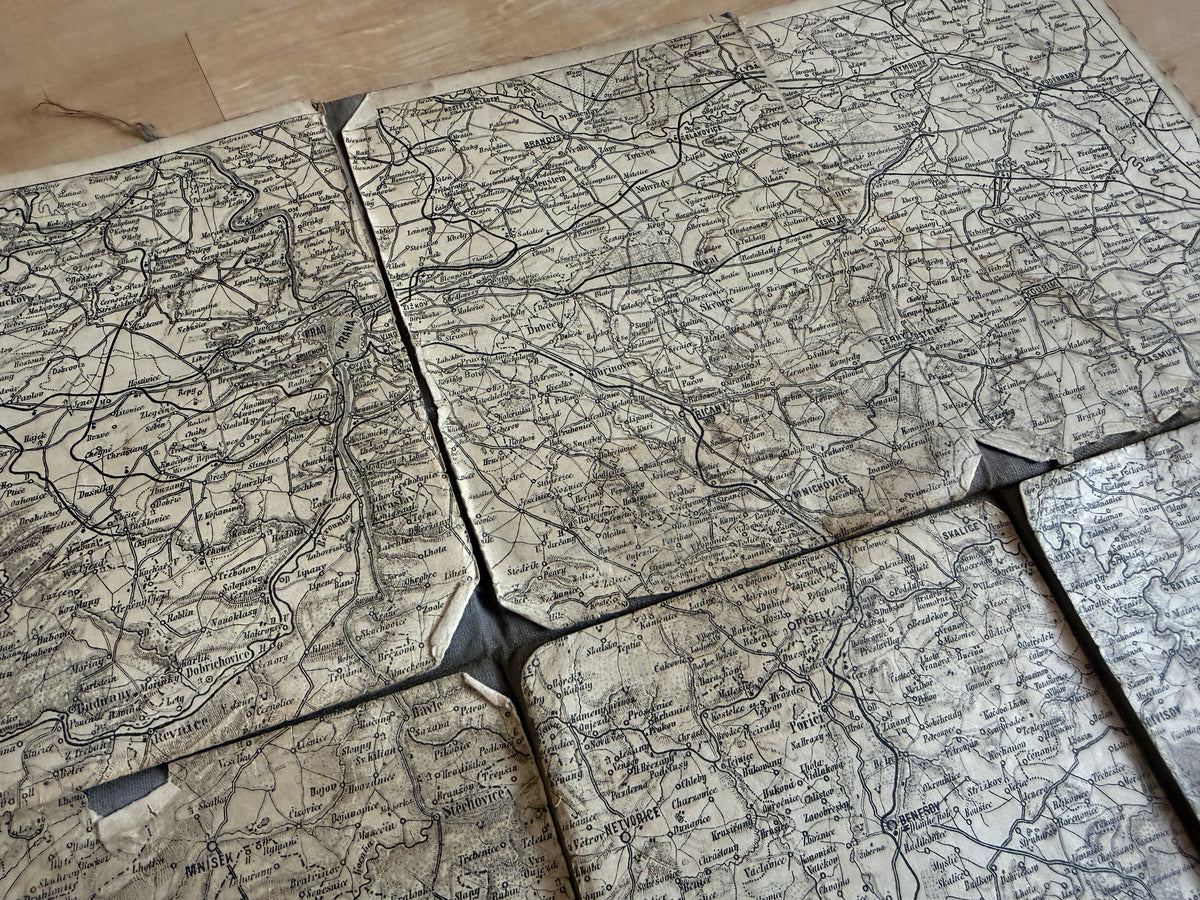 Starý Mapa vojenská Čechy a Morava 12 listů (BM181)