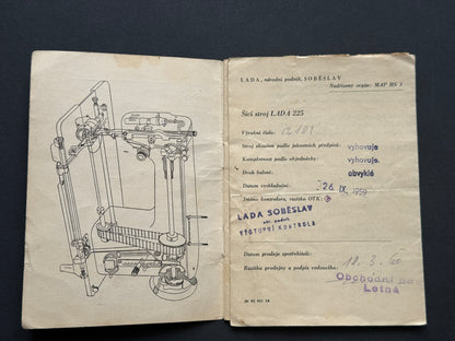 Starý Návod k obsluze šicí stroj Lada 225 (BM202)