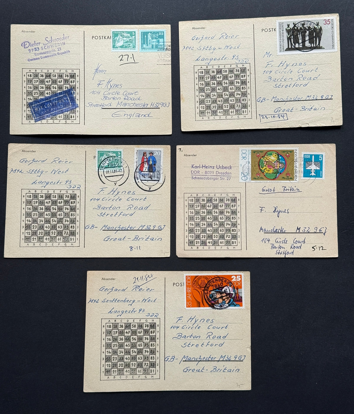Pohlednice šachové korespondenční hry 5 kusů (BM215)