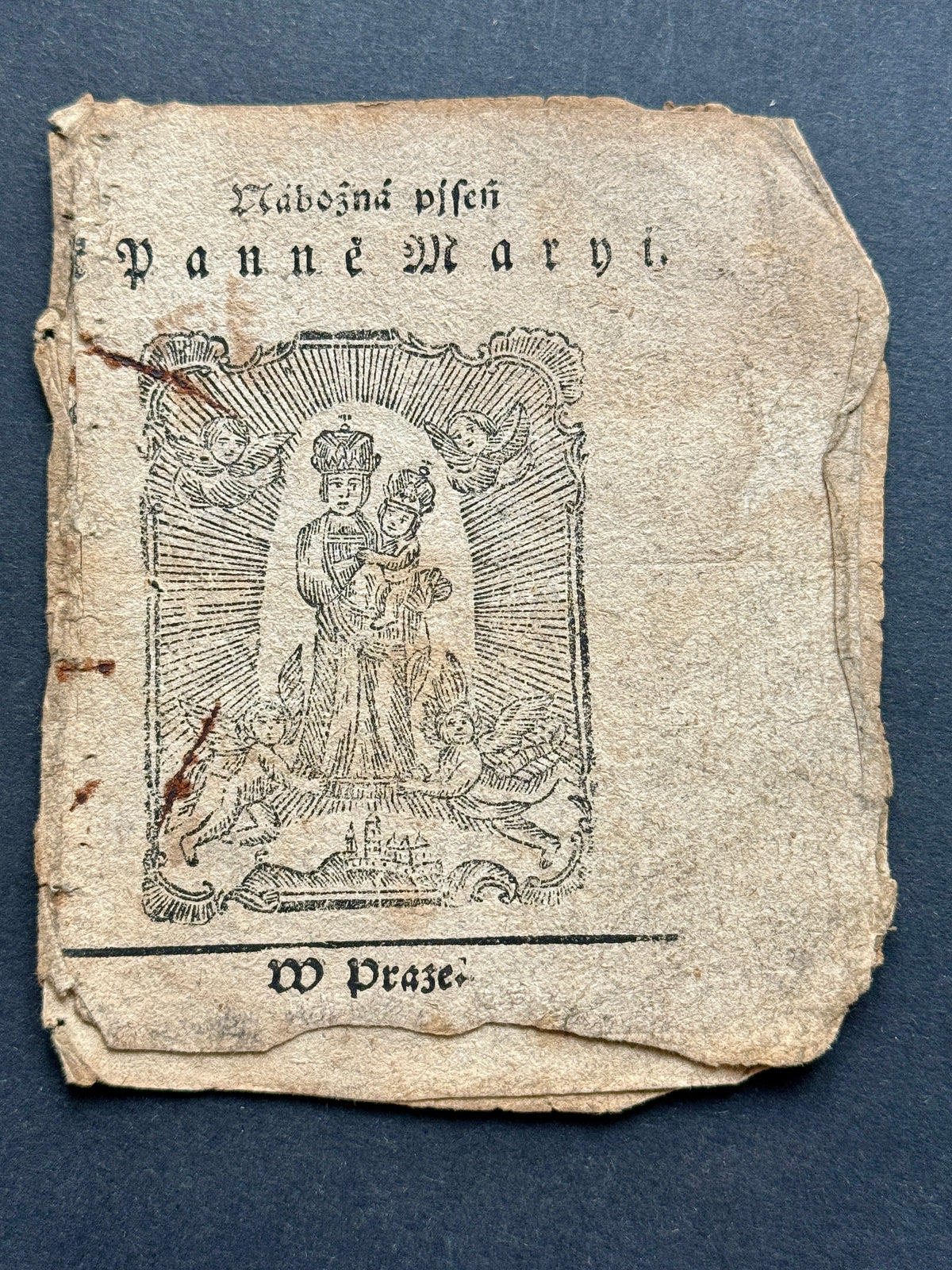 Starý Zpěvník Nábožná píseň Panně Maryi V Praze (BM224)