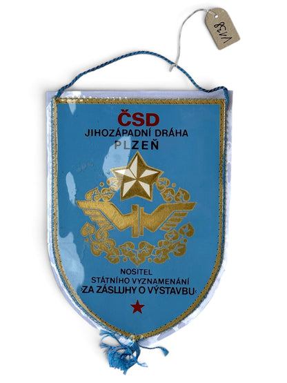 Vlaječka ČSD Jihozápadní dráha Plzeň Rudý prapor 1982 (V138)