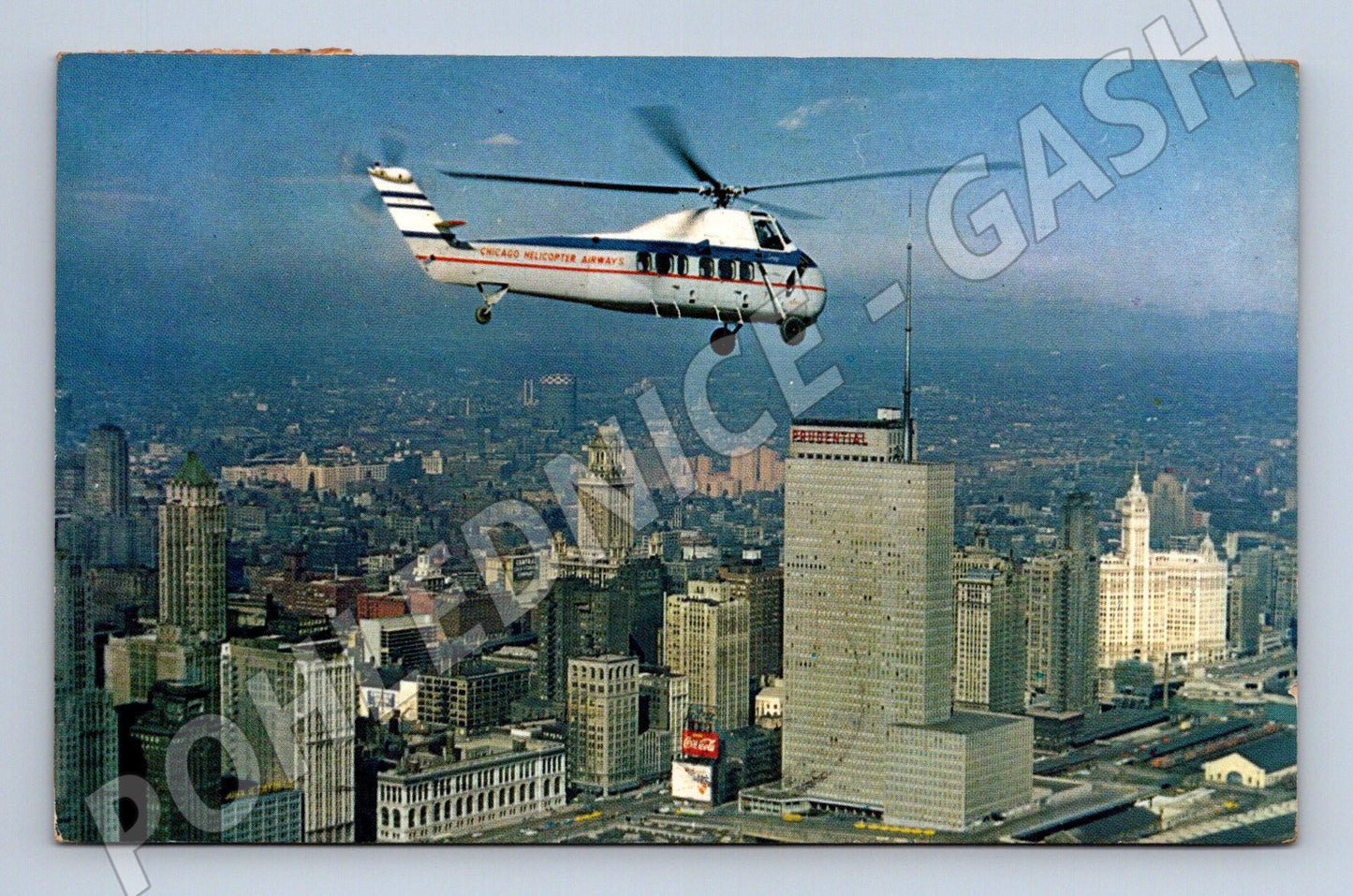 Pohlednice USA Chicago vrtulník nad městem (BM25223)