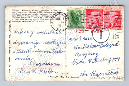 Pohlednice USA Chicago vrtulník nad městem (BM25223)