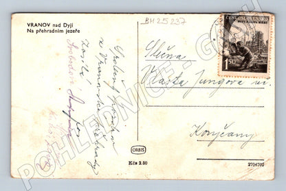 Pohlednice Vranov nad Dyjí přehradní jezero parník 1950s (BM25237)