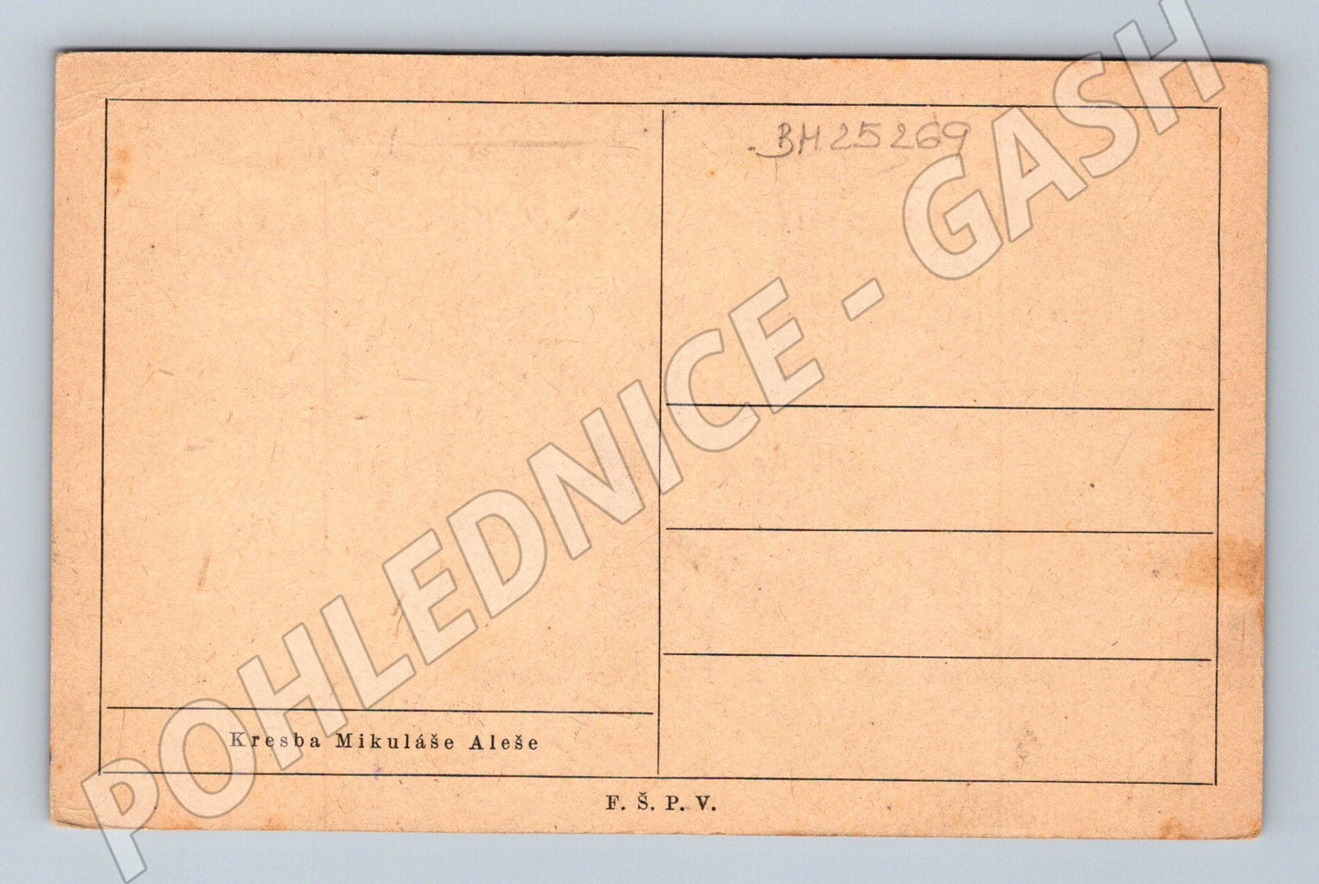 Pohlednice Mikoláš Aleš Prosinec zimní motiv (BM25269)
