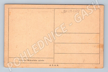 Pohlednice Mikoláš Aleš Prosinec zimní motiv (BM25269)