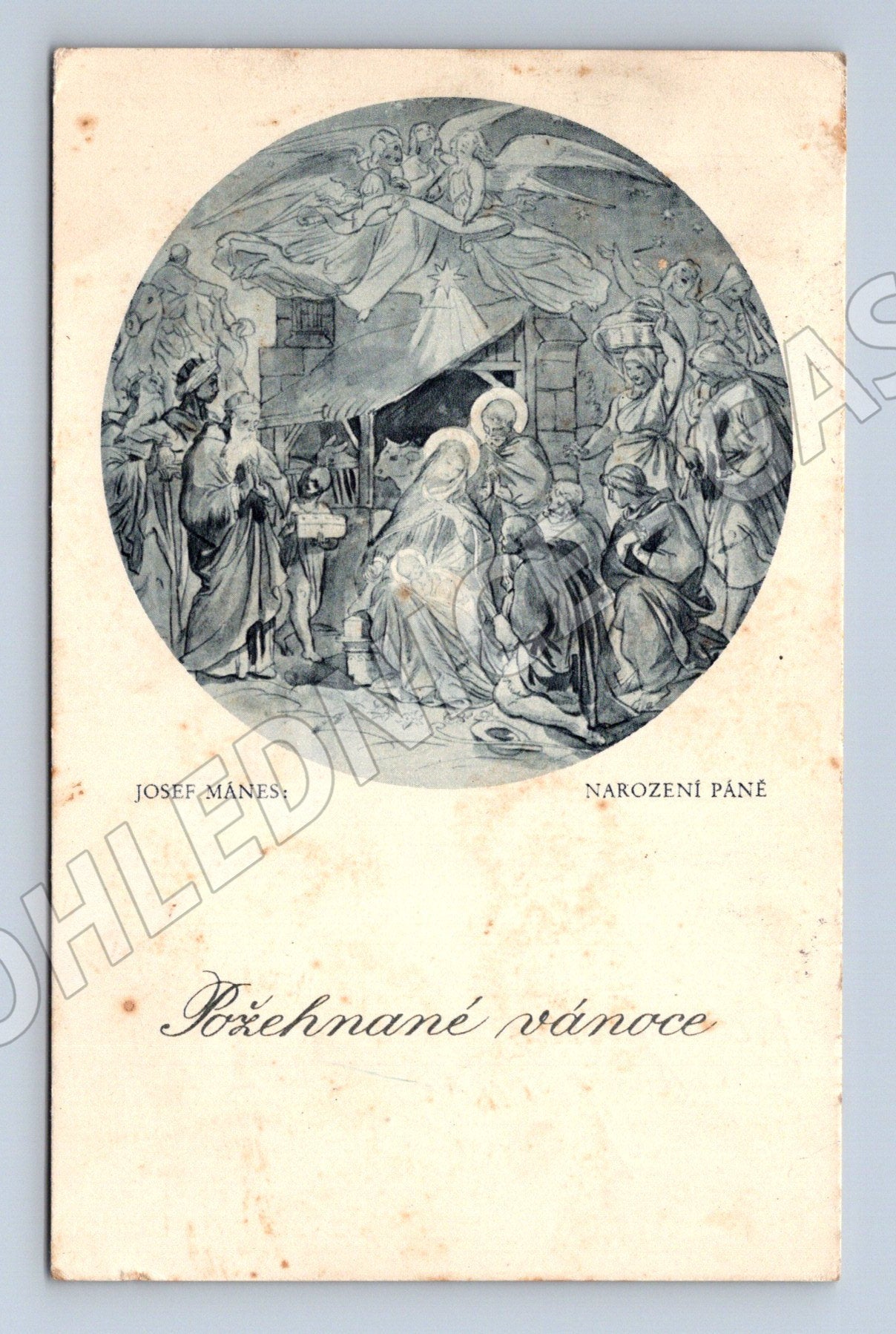Pohlednice Vánoce Josef Mánes 1941 (BM25270)