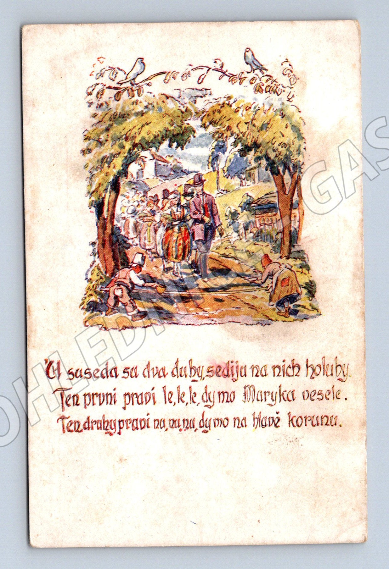 Pohlednice lidový motiv Slezské písně (BM25285)