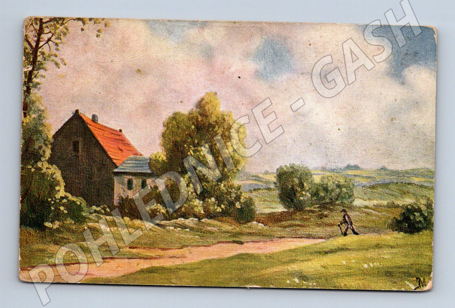 Pohlednice krajina dům cesta (BM25286)
