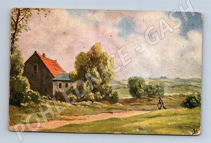 Pohlednice krajina dům cesta (BM25286)