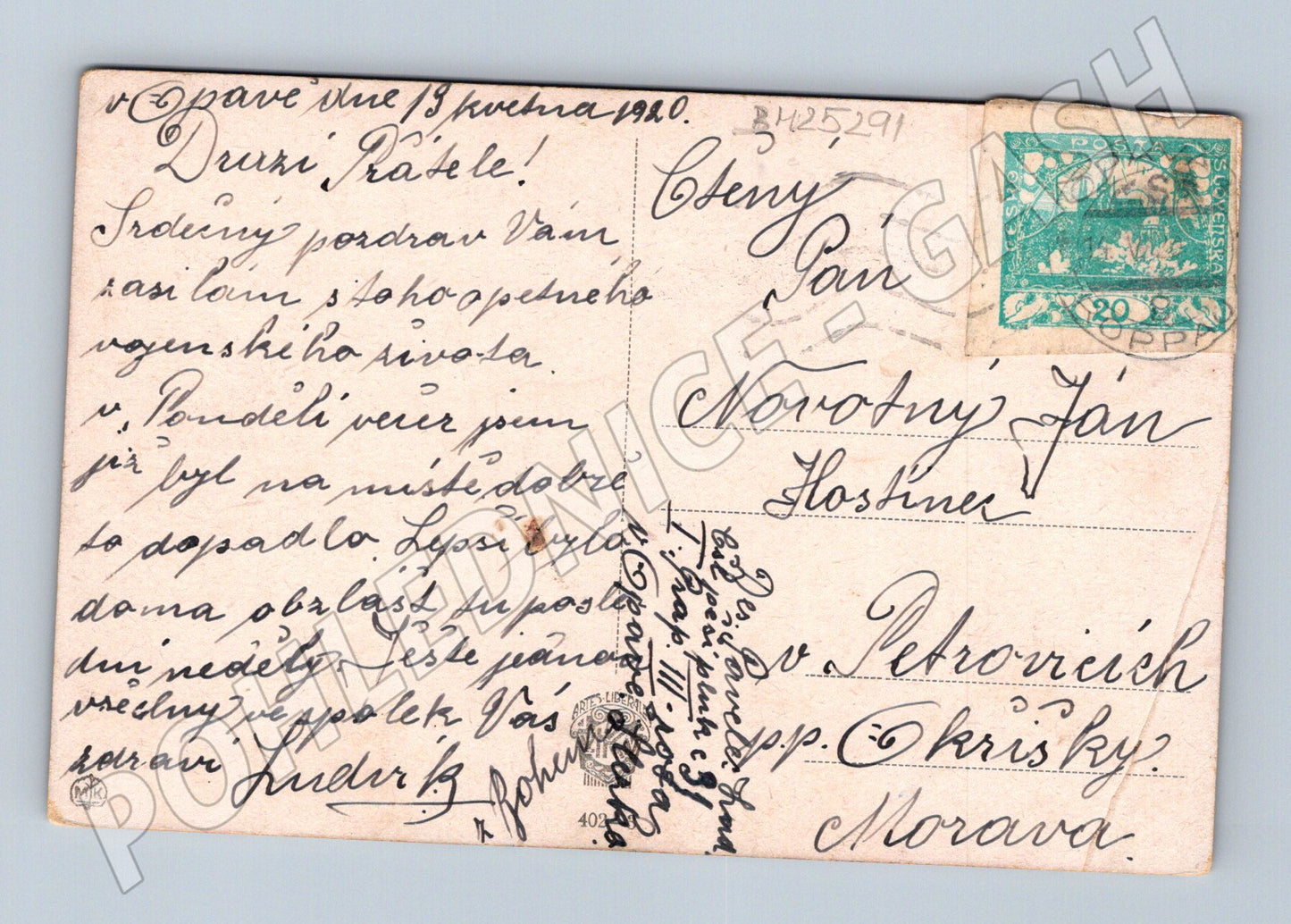 Pohlednice Alpská krajina s mostem 1920 (BM25291)