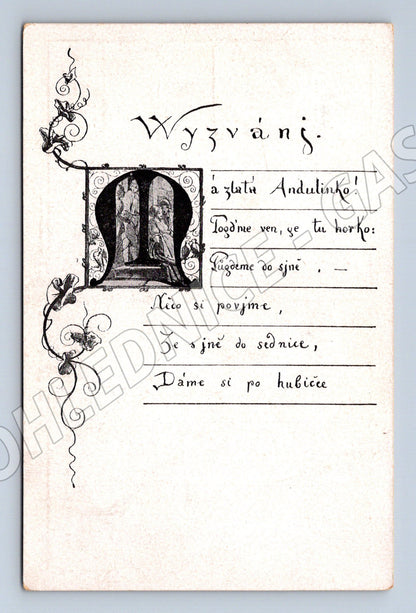 Pohlednice Josef Mánes Náčrt k illustraci národní písně (BM25320)