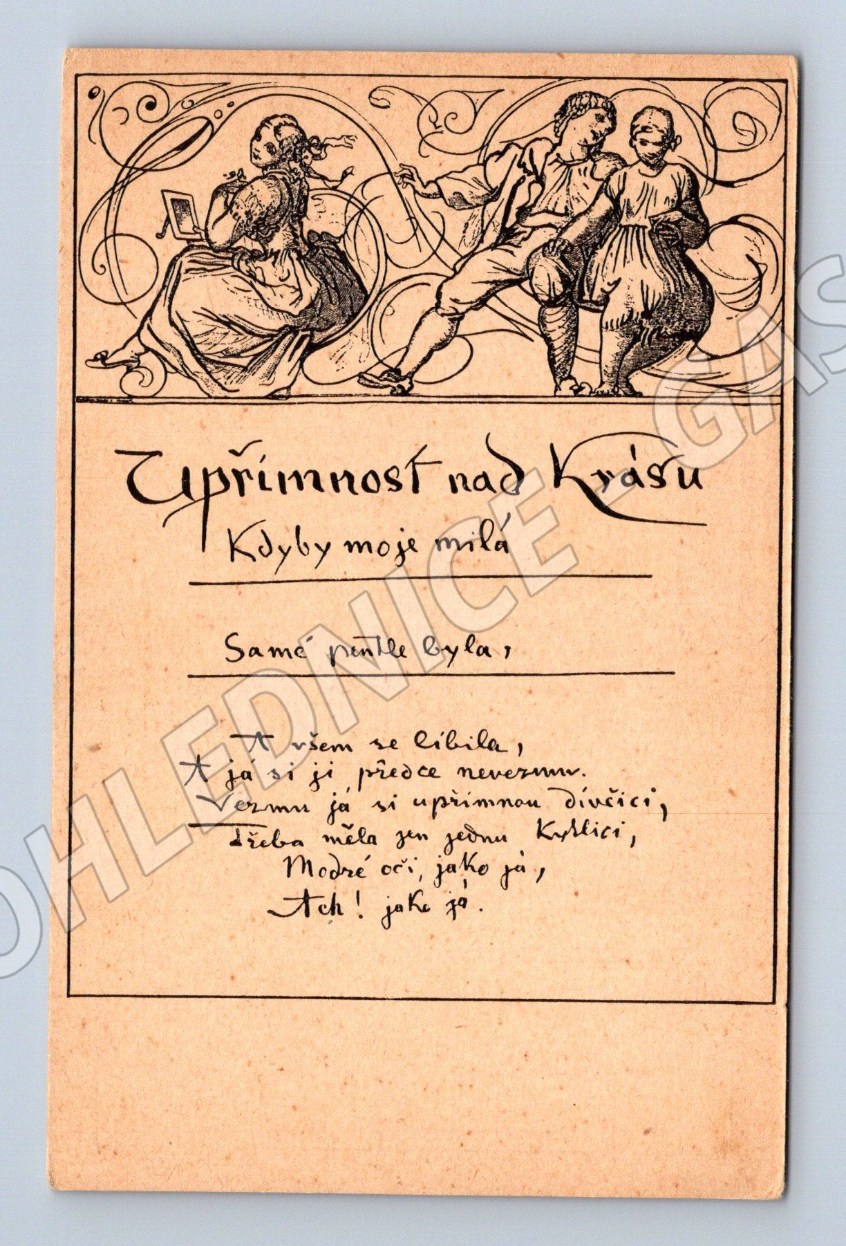 Pohlednice Umělecká Mánes Národní písně (BM25327)