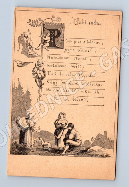 Pohlednice Josef Mánes Babi rada národní písně (BM25328)