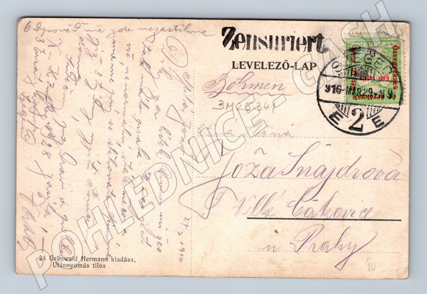 Pohlednice Maďarsko Szeged Dankó Pista socha 1916 (BM25341)
