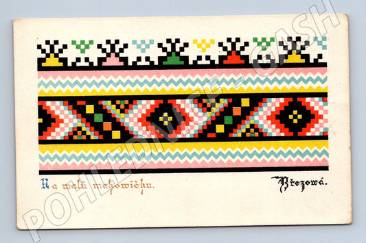 Pohlednice Slovensko folklór slovácké vyšívání Brezová (BM25344)