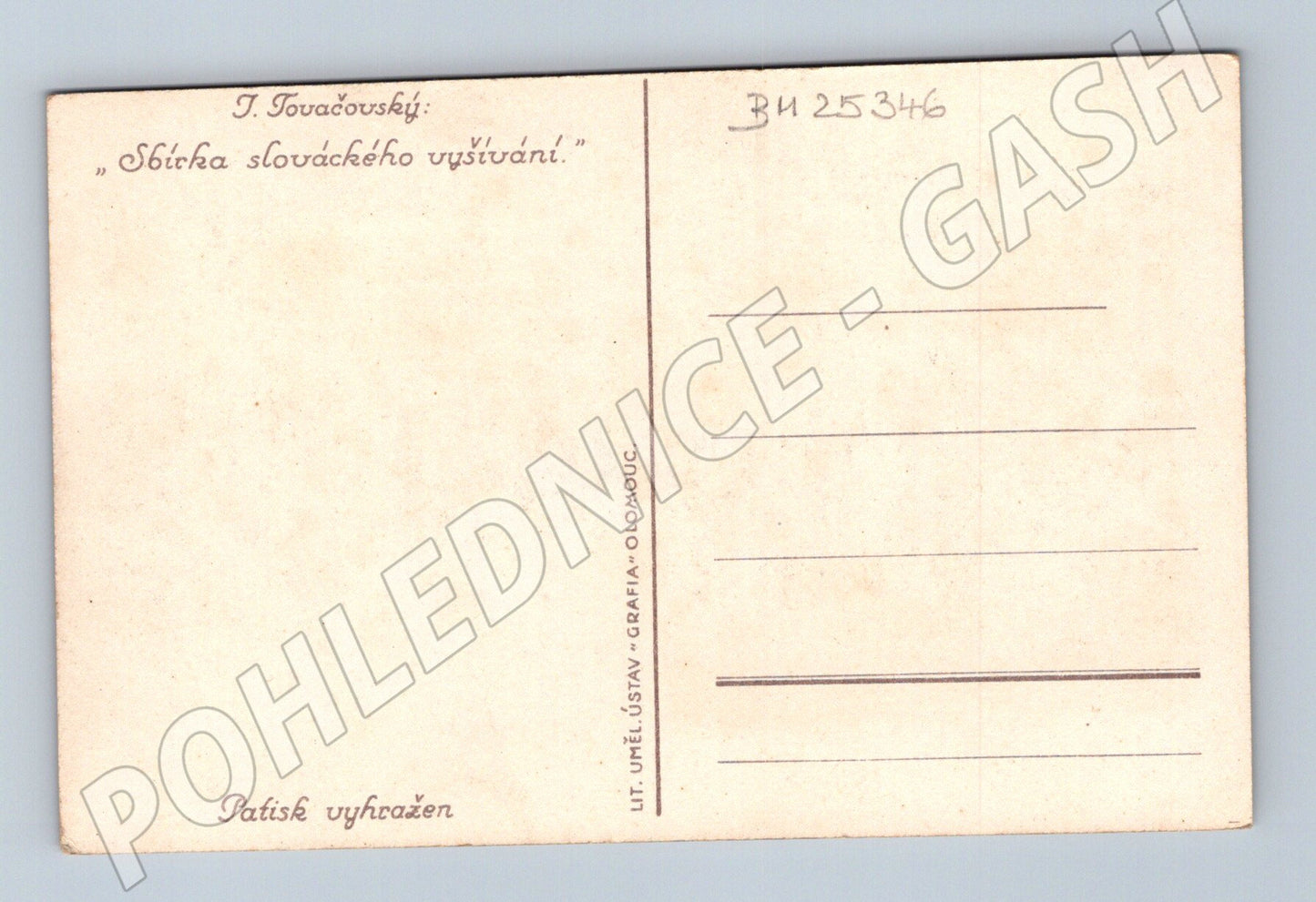 Pohlednice Březová Slovácké vyšívání (BM25346)
