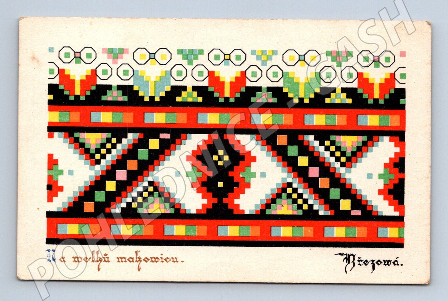 Pohlednice Slovensko folklorní výšivka (BM25348)