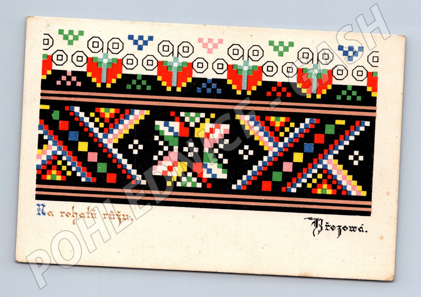 Pohlednice Slovensko folklorní výšivka Březová (BM25352)