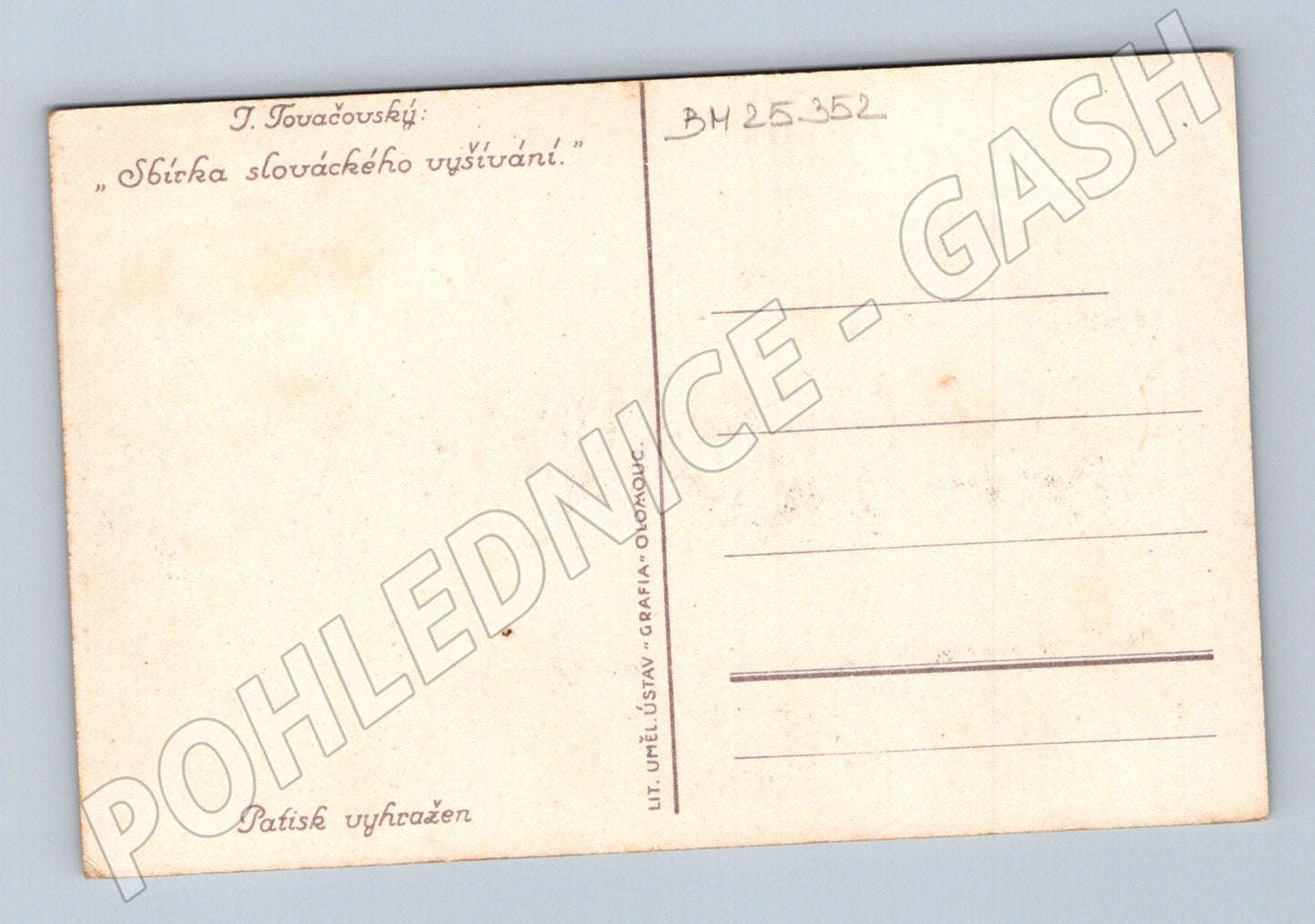 Pohlednice Slovensko folklorní výšivka Březová (BM25352)
