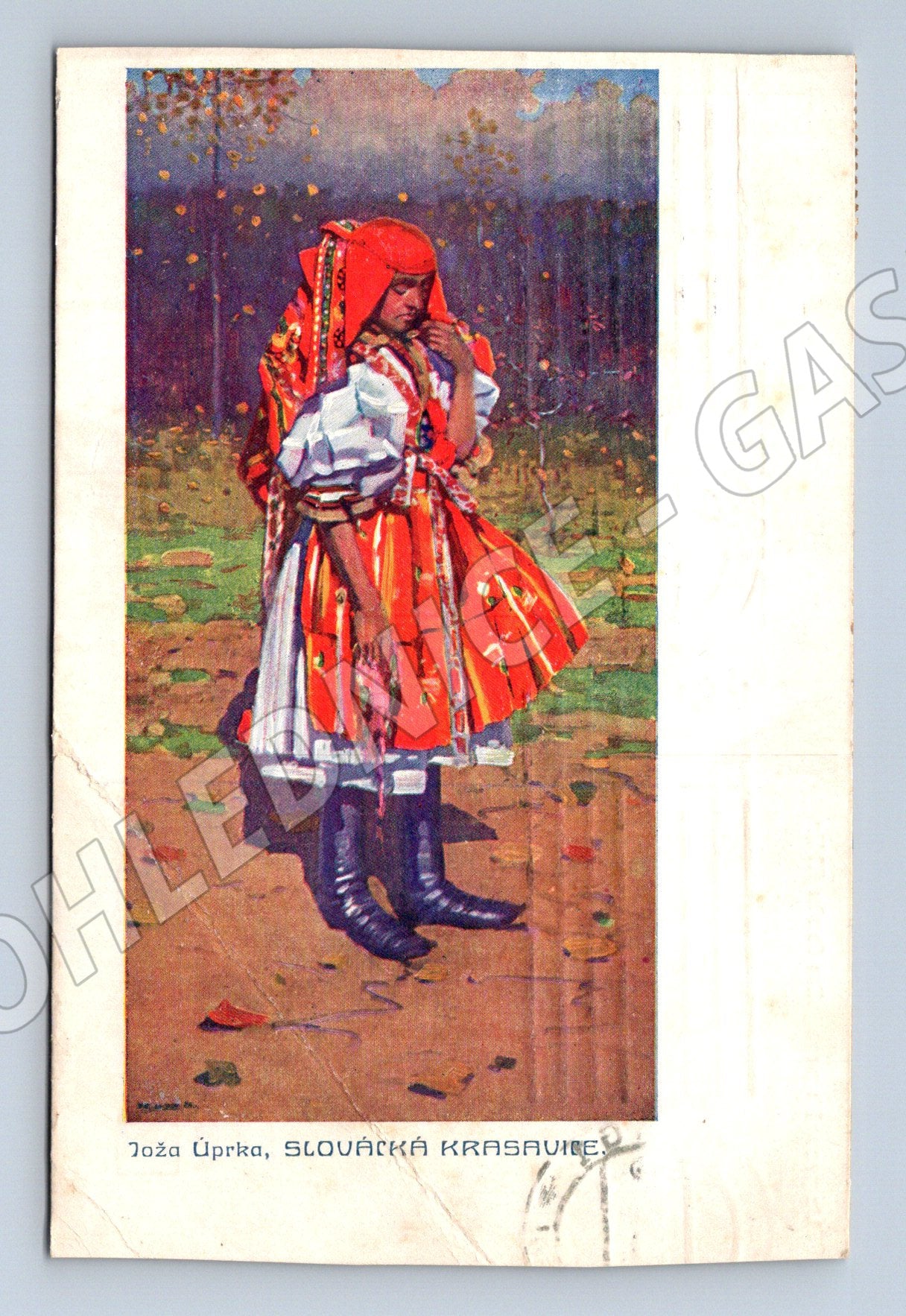 Pohlednice Slovácko žena v kroji 1908 (BM25354)