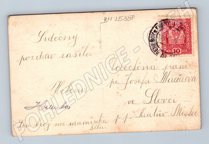 Pohlednice žena v kroji Benešov u Prahy (BM25358)