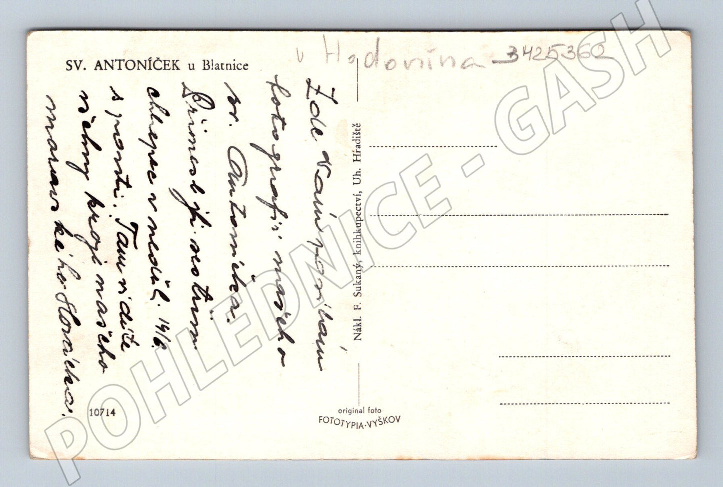 Pohlednice Blatnice Sv. Antoníček s poutníky v krojích (BM25362)