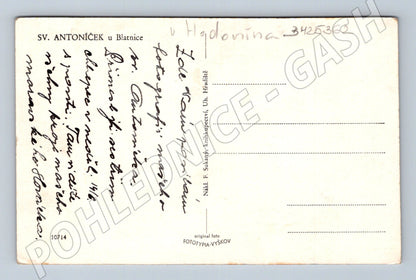 Pohlednice Blatnice Sv. Antoníček s poutníky v krojích (BM25362)