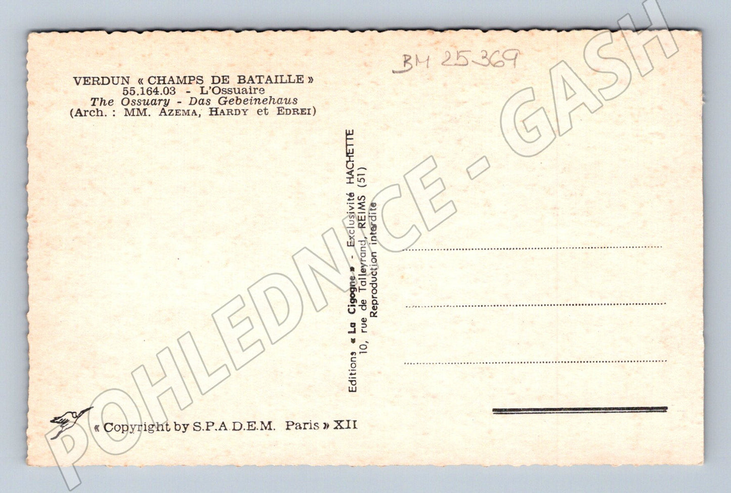 Pohlednice Francie Verdun Ossuaire válečný hřbitov (BM25369)
