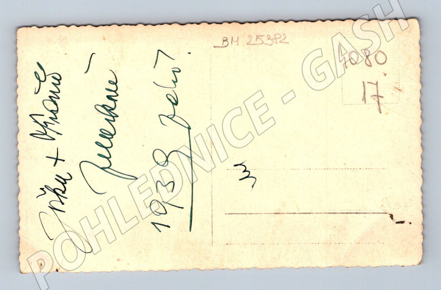 Pohlednice dva muži uniforma oblek 1938 (BM25382)