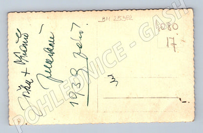 Pohlednice dva muži uniforma oblek 1938 (BM25382)
