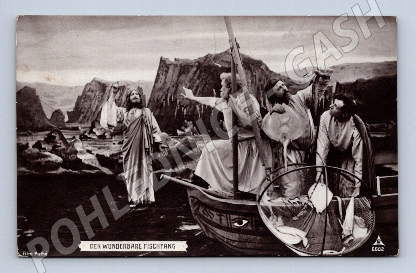 Pohlednice Německo Zázračný rybolov Film Pathé cca 1920 (BM25413)